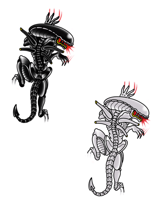 Image of Xenomorph & Neomorph Panther by PON (Stickers)