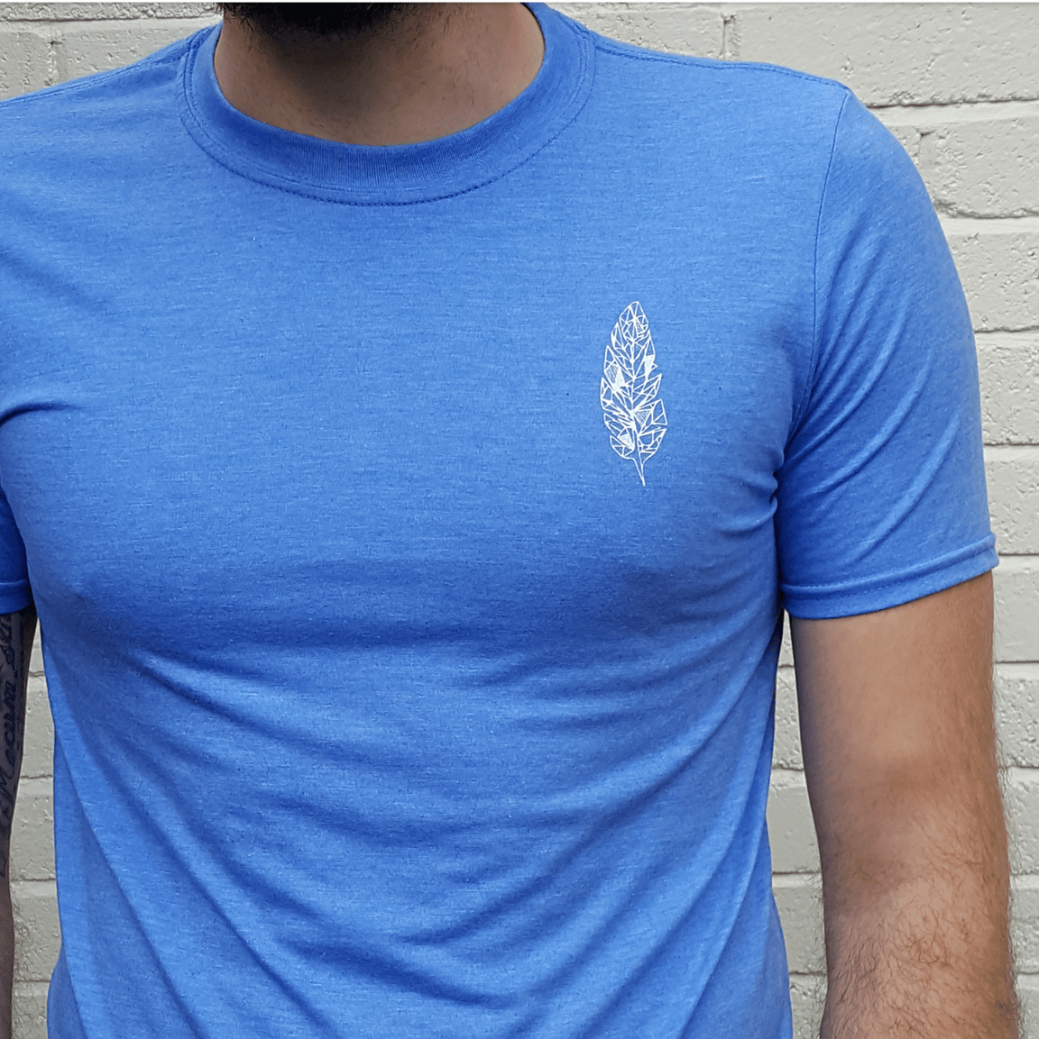 Image of Icarus & Wilde Blue Marl Geo Feather Tee