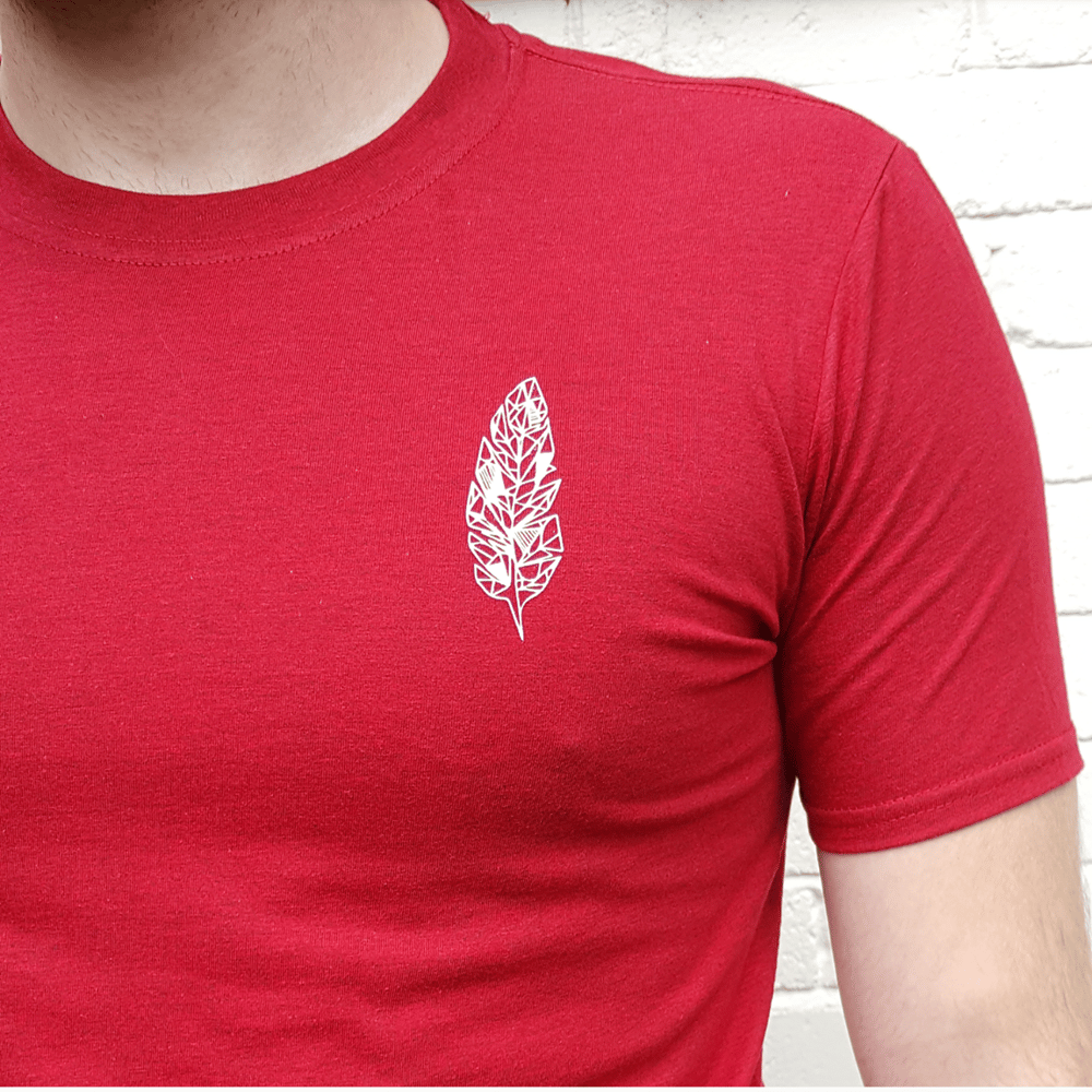 Image of Icarus & Wilde Red Marl Geo Feather Tee