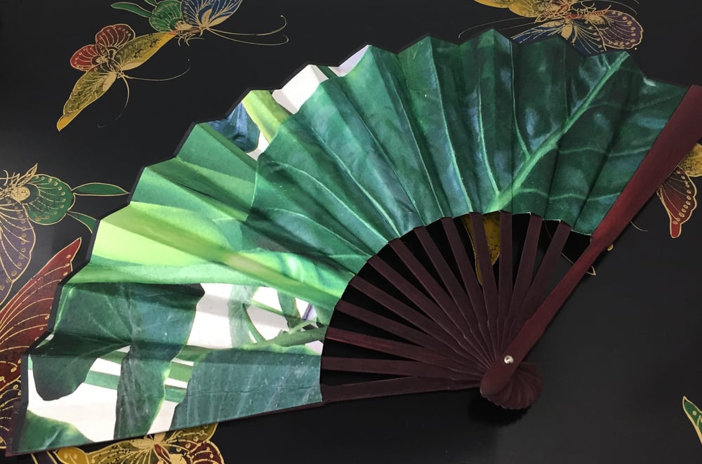 Image of Green Leafs Folding Fan