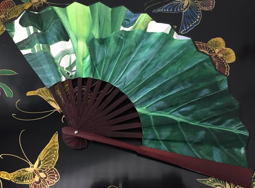 Image of Green Leafs Folding Fan