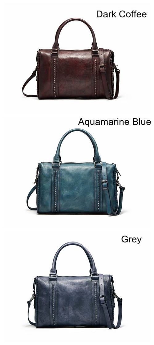 Image of Handmade Full Grain Leather Messenger Bag, Designer Handbag F73