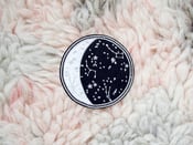 Image of METALLIC MOON PHASE IRON-ON EMBROIDERED PATCH
