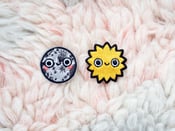 Image of MINI BEBE MOON & HAPPY SUN IRON-ON EMBROIDERED PATCHES