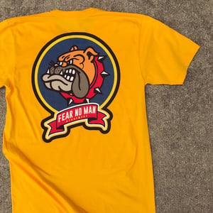 Image of The "Fear No Man - Bulldog" Tee in Gold