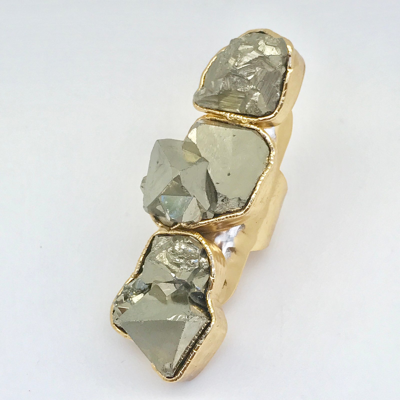 Anemone Jewelry Unique Pyrite Stone Ring in 14k Gold Plated | eBay