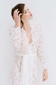 Image of Lauren Stretch French Lace Robe in ivory