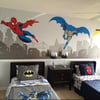 Batman and Spiderman Super Hero Themed Room Wall Decal