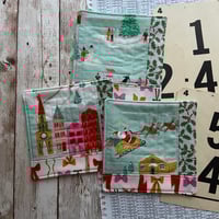 Image 1 of “Sleigh Bells Ring” Scrappy Quilted Coaster