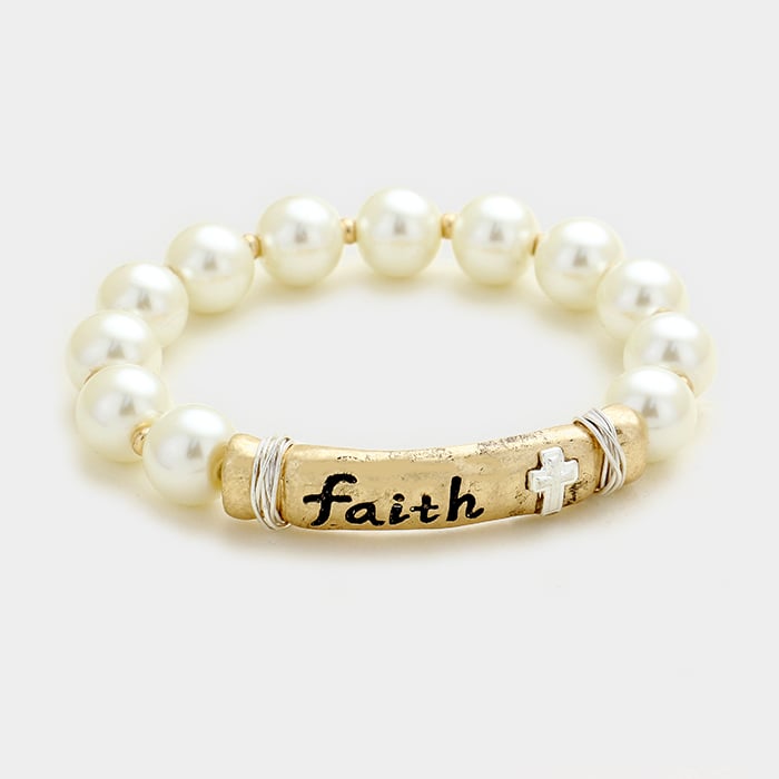 Image of "Faith" Cross Bracelet