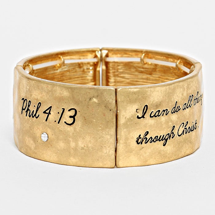 Image of Matte Gold Phil 4:13 Bracelet