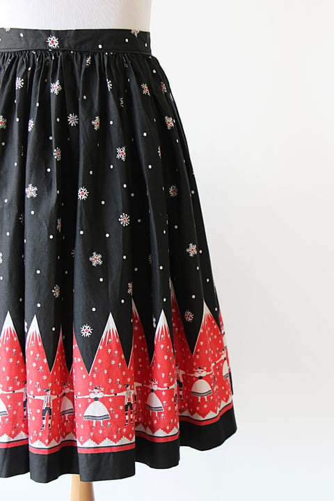 Image of SOLD Hills Are Alive Novelty Print Border Cotton Day Skirt