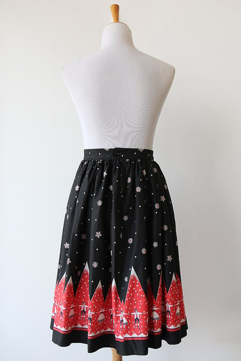 Image of SOLD Hills Are Alive Novelty Print Border Cotton Day Skirt