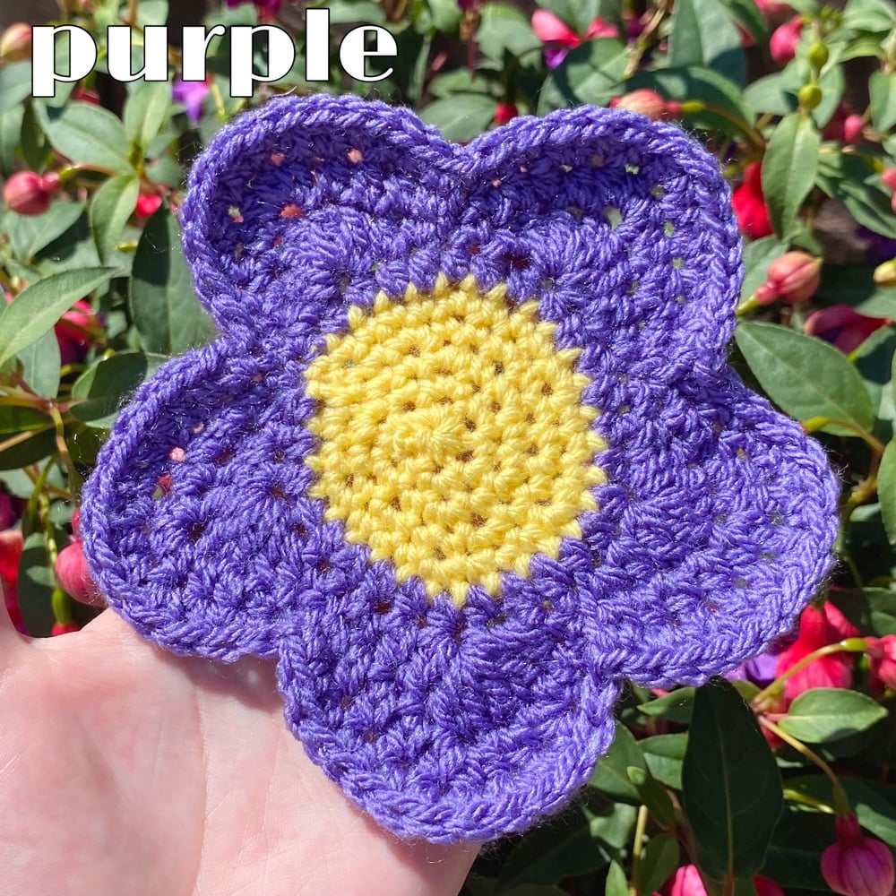 Image of Crochet Flower Coaster (summer colours)