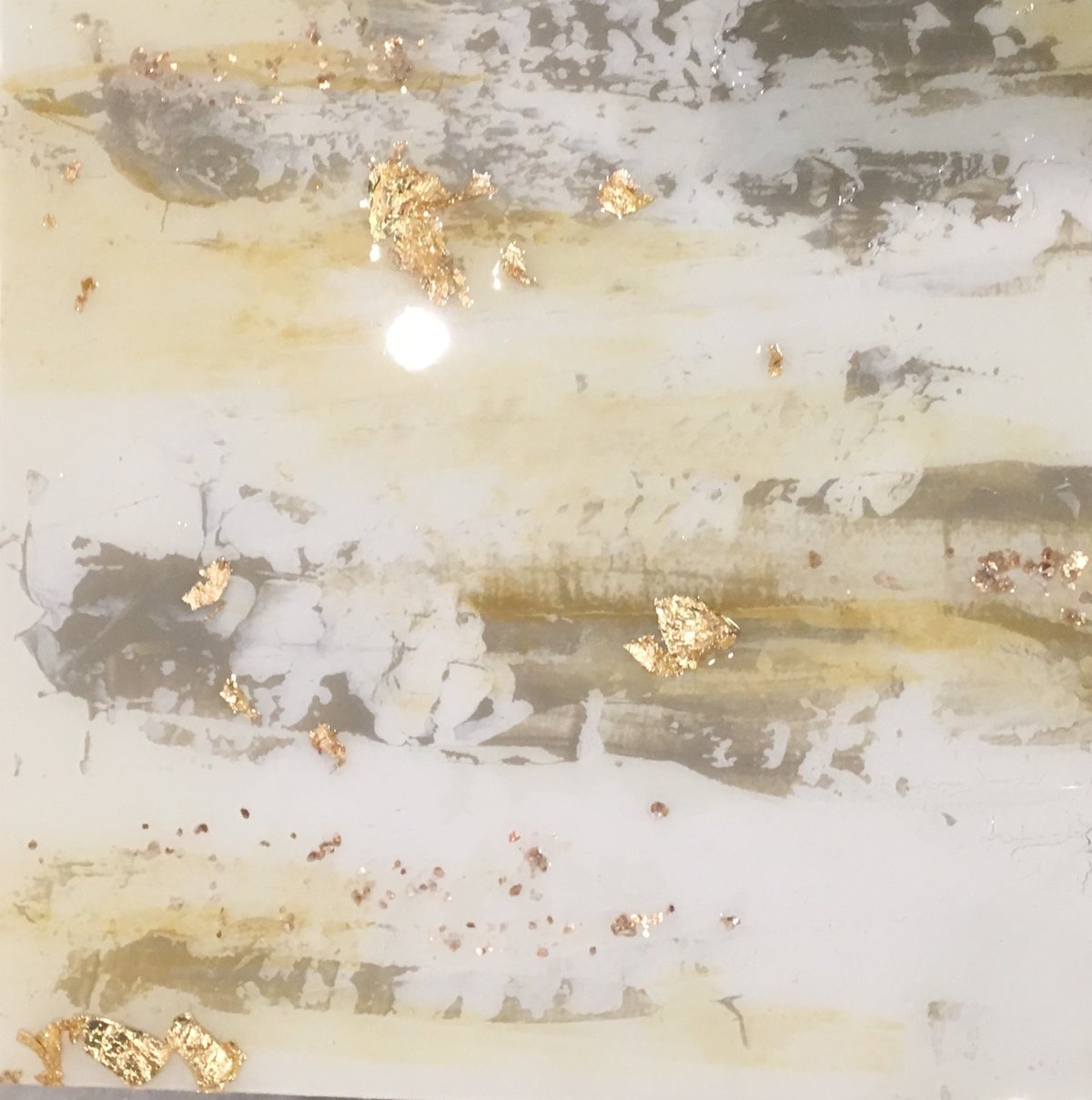Abstract with gold leaf | FRED COX FINE ART