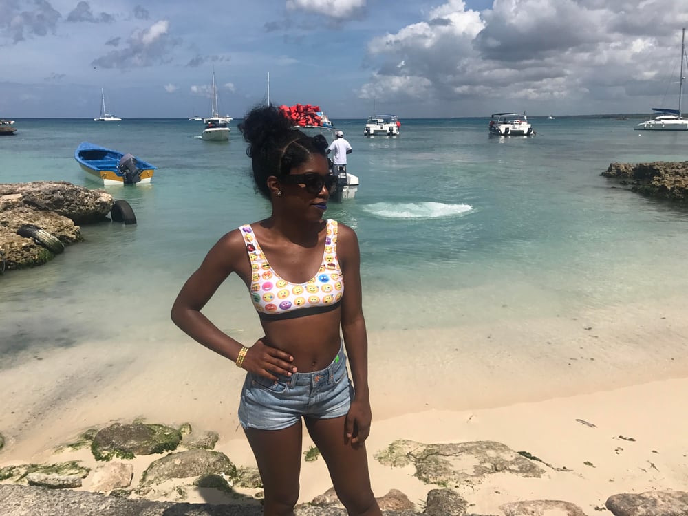 Image of Emoji Sporty Swim Top