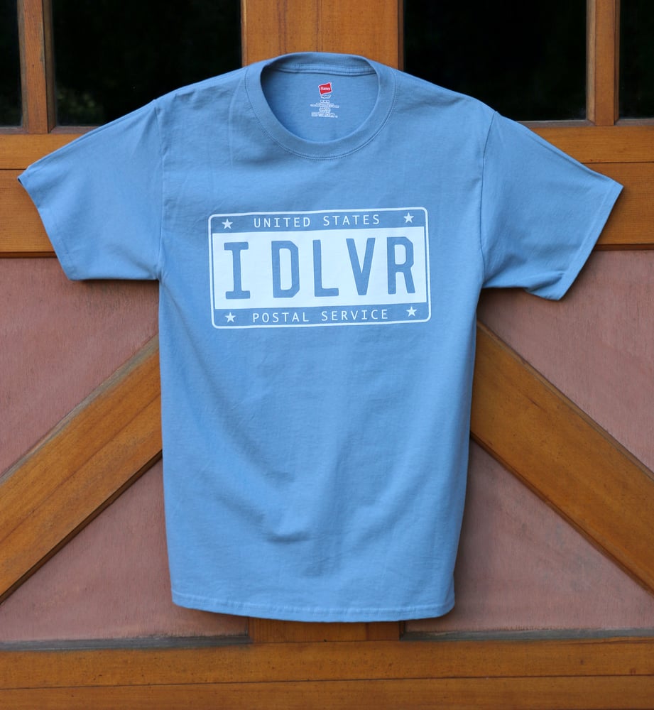Image of IDLVR License Plate Tee - Stonewash Blue