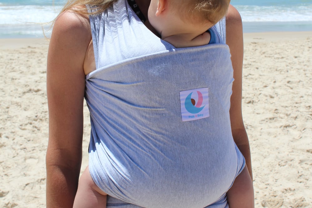 Image of Peek-a-Baby Stretchy Wrap in Grey Marle