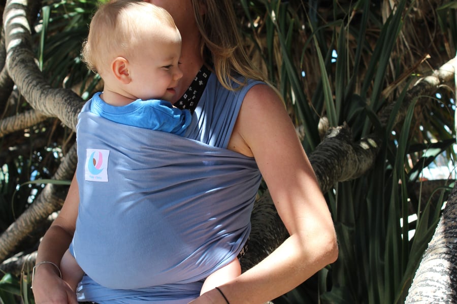 Image of Peek-a-Baby Stretchy Wrap in Azure