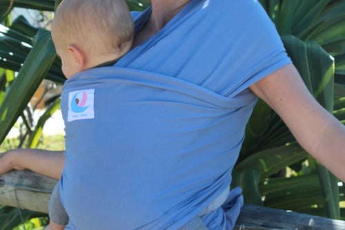 Image of Peek-a-Baby Stretchy Wrap in Azure