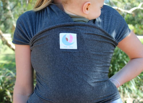 Image of Peek-a-Baby Stretchy Wrap in Charcoal