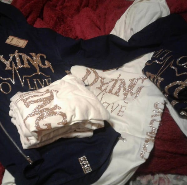 Image of #DYING2LIVE Zipperd T-shirt with hood 
