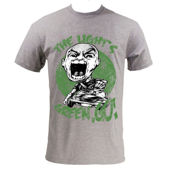 Image of Light Grey "Light's Green Go!" Tee (Plus free bumper sticker!)(FREE SHIPPING IN THE US)