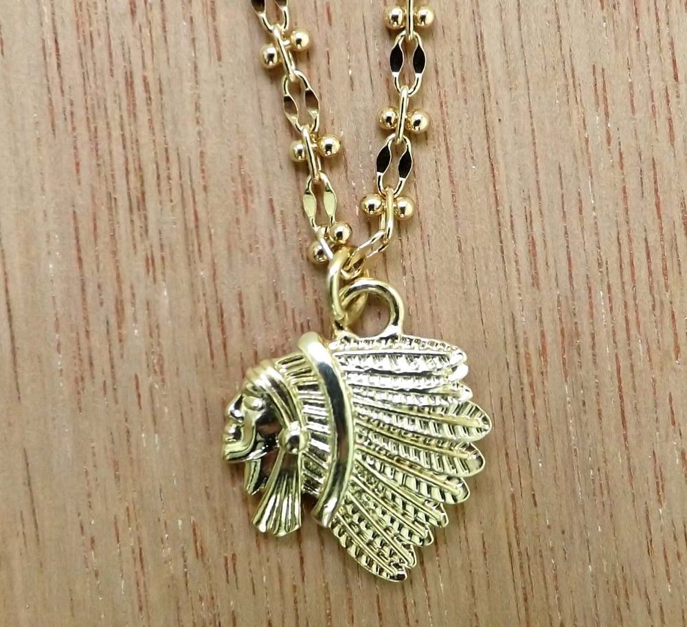 Image of Fearless Warrior Native Chief Necklace