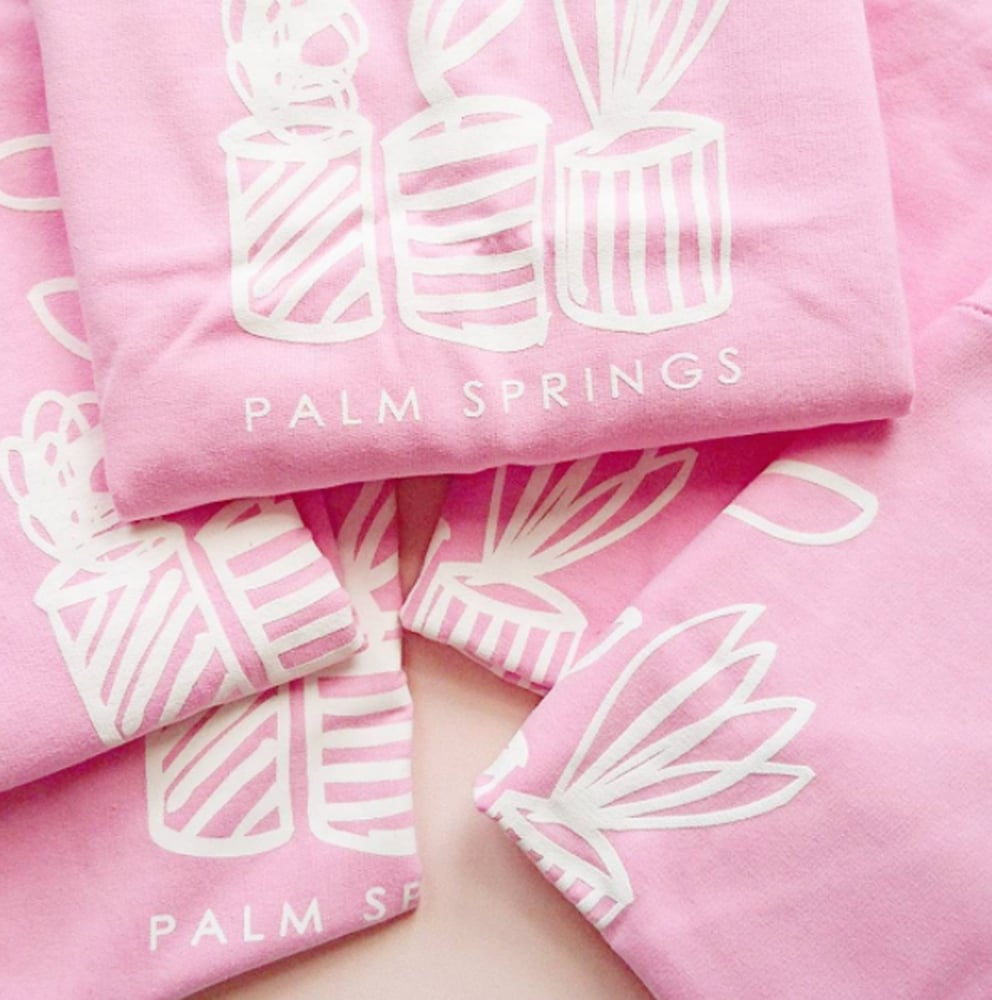 Image of Palm Springs Screen Printed Oversized Sweatshirt. Unisex