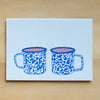 Enamel Cups Greeting Card