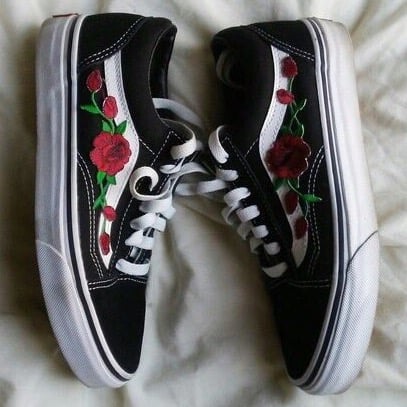Image of Vans® x Embroidered Roses - RED