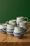 DNA pattern Mugs with cobalt