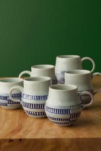 Image 2 of DNA pattern Mugs with cobalt