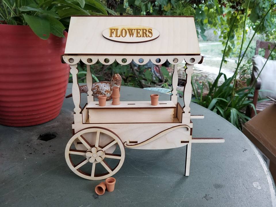 Image of Vintage Flower Cart Wood Kit
