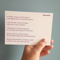 Chrysalis - Poem Postcard