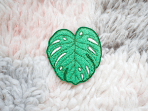 Image of Monstera Leaf Iron-On Embroidered Chenille Patch