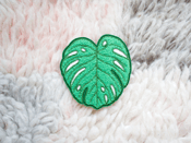 Image of Monstera Leaf Iron-On Embroidered Chenille Patch