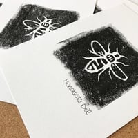 Image 4 of Manchester Bee Lino Cut Print by ManBeeCo