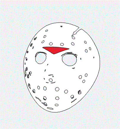 Image of Jason Voorhees Part 6 5" Two Color Vinyl Hockey Mask Decal