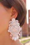 orecchini soutache Maharaja bianchi e argento