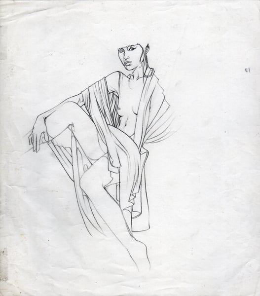Image of Female Nude Rough Sketch