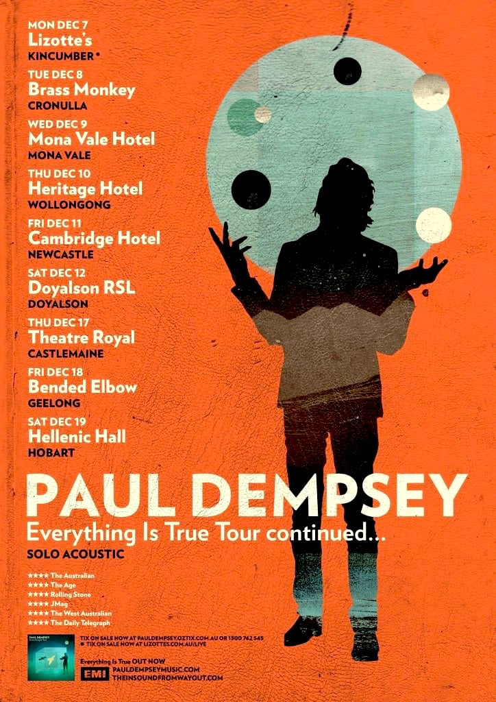 Image of Paul Dempsey - Everything is True Tour poster 2009 Rare 