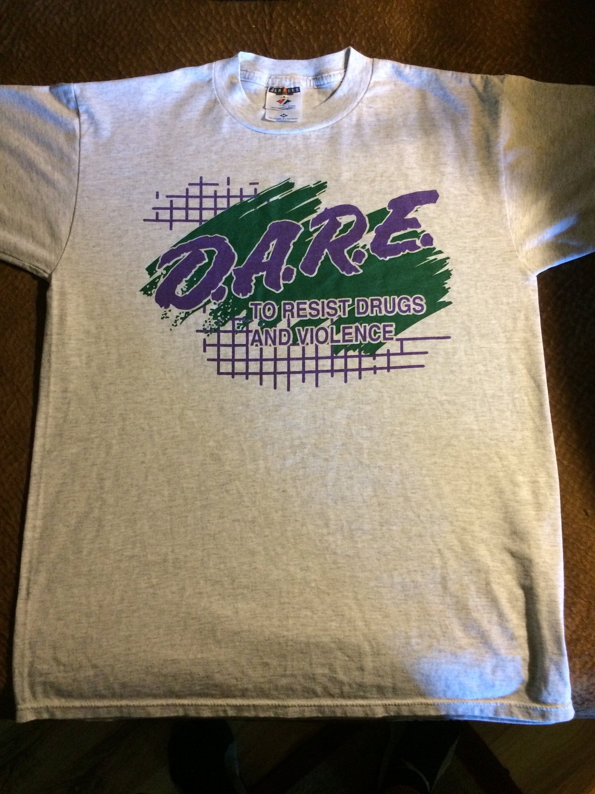 Image of Vintage D.A.R.E tee in the codeine and kush colorway.