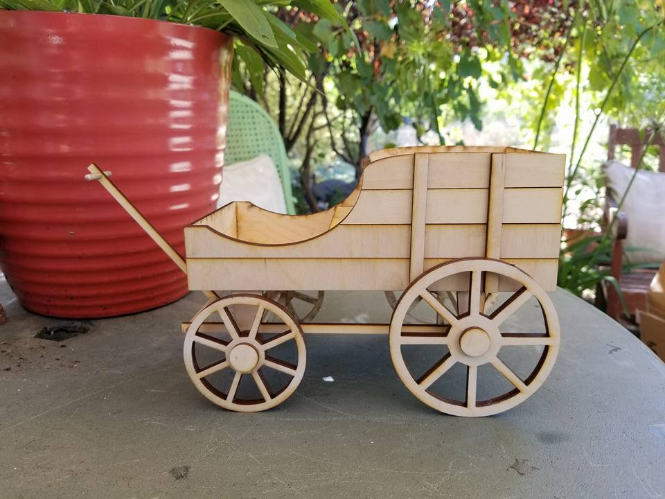 Image of Amish Flower Cart Wood Kit