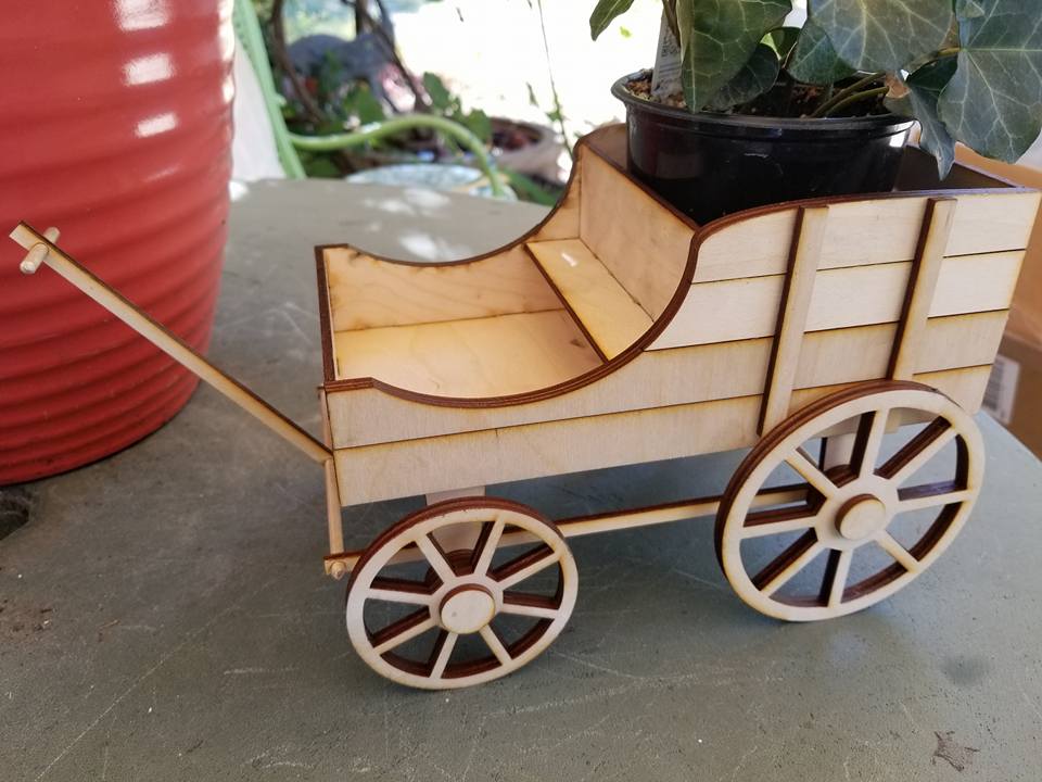 Image of Amish Flower Cart Wood Kit