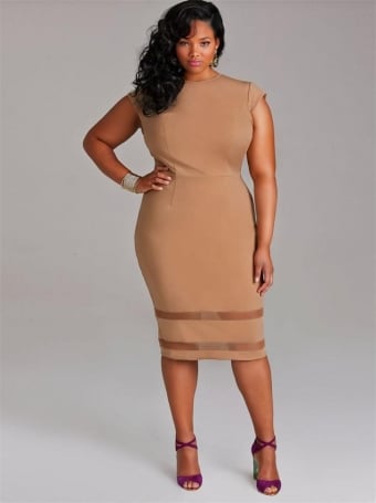 Image of Victoria's Plus Size Khaki body dress