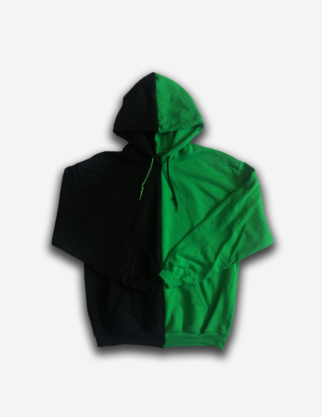 Image of GREEN/BLACK SPLIT HOODIE SIZE LARGE