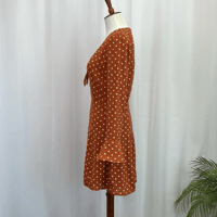 Image 3 of SKYLAR + MADISON orange rust color polkadot dress