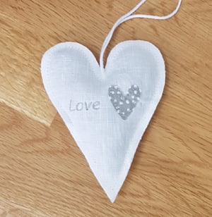 Image of Rustic Hanging Linen Lavender Heart