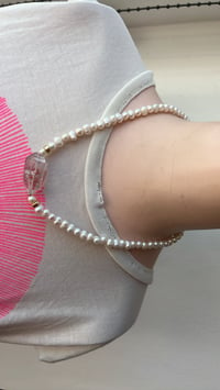 Image 5 of HORIZONS - clear quartz + chunky white pearls